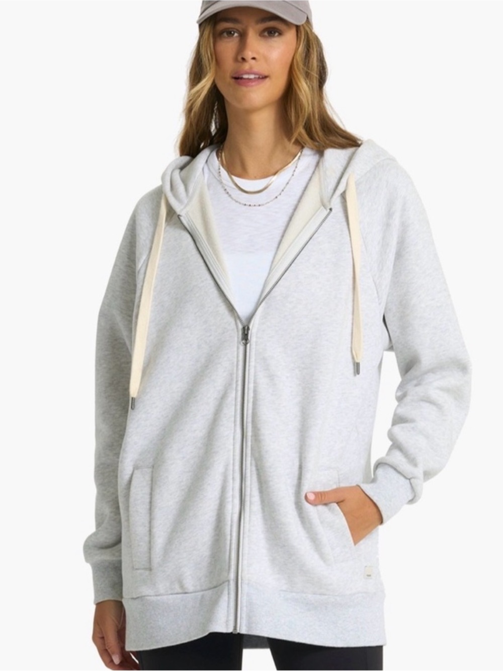 Vuori Restore Oversized Full Zip Hoodie Heather Grey Women's Size L (Like New)
